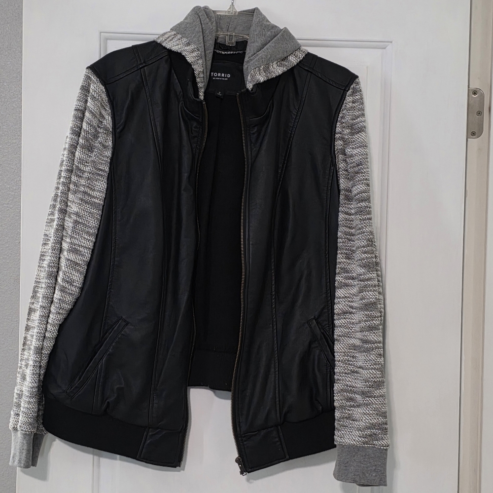 Black and Gray Hooded Jacket